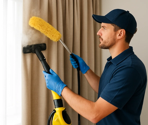 Trusted residential curtain cleaning technician Matty Curtain Cleaning sherwood QLD