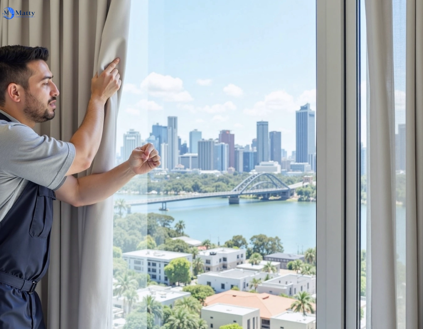 Professional curtain steam cleaning service sherwood QLD by Matty Curtain Cleaning