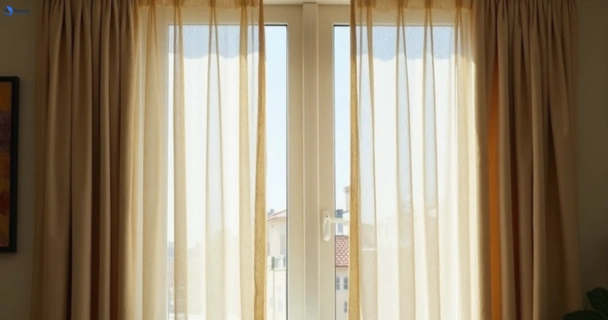 Dull dusty drapes in sherwood before professional cleaning